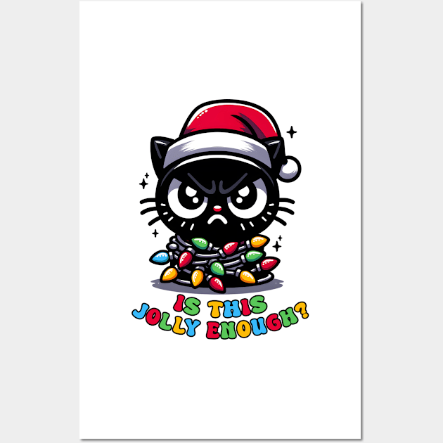 Is this Jolly Enough ? Black Cute Cat Wall Art by Bam-the-25th